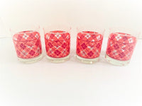 Load image into Gallery viewer, Corning Glass Life Styles Pink Plaid Double Old Fashion Glasses (Set of 4)

