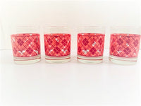 Load image into Gallery viewer, Corning Glass Life Styles Pink Plaid Double Old Fashion Glasses (Set of 4)
