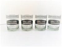 Load image into Gallery viewer, Culver Signed Mid-Century Silver and Black Band Double Old Fashion Glasses (Set of 4)
