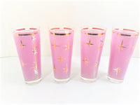 Load image into Gallery viewer, Bartlett Collins Mid-Century Lavender Atomic North Star Tall Collins Cocktail Glasses (Set of 4)
