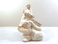 Load image into Gallery viewer, Napco White and Gold  Spaghetti Trimmed Santa

