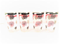 Load image into Gallery viewer, Mid-Century Pink and Black Weave Glasses (Set of 4)
