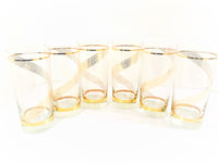 Load image into Gallery viewer, Culver Mid-Century Golden Swirl Highball Glasses (Set of 6)
