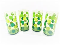 Load image into Gallery viewer, Retro Green Polka Dot Highball Glasses (Set of 4)
