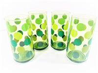 Load image into Gallery viewer, Retro Green Polka Dot Highball Glasses (Set of 4)
