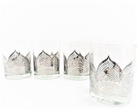 Load image into Gallery viewer, Georges Briard Signed Mid-Century Silver Deco Double Old Fashion Glasses (Set of 4)
