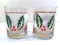 Load image into Gallery viewer, Culver Signed Mid-Century Holly Leaf Double Old Fashion Glasses (Set of 2)
