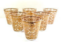 Load image into Gallery viewer, Culver Mid-Century 22-Karat Gold Clover Double Old Fashion Glasses (Set of 6)

