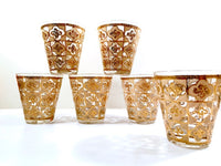 Load image into Gallery viewer, Culver Mid-Century 22-Karat Gold Clover Double Old Fashion Glasses (Set of 6)
