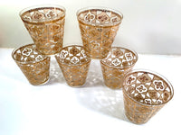 Load image into Gallery viewer, Culver Mid-Century 22-Karat Gold Clover Double Old Fashion Glasses (Set of 6)
