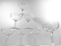 Load image into Gallery viewer, Mid-Century Etched Starburst Champagne Glasses (Set of 6)
