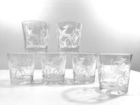 Load image into Gallery viewer, Federal Glass Mid-Century Art Deco White Gazelle Whiskey Glasses (Set of 6)
