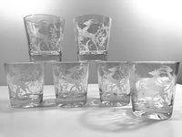 Load image into Gallery viewer, Federal Glass Mid-Century Art Deco White Gazelle Whiskey Glasses (Set of 6)
