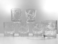 Load image into Gallery viewer, Federal Glass Mid-Century Art Deco White Gazelle Whiskey Glasses (Set of 6)
