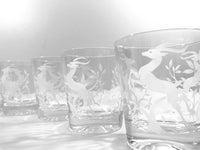 Load image into Gallery viewer, Federal Glass Mid-Century Art Deco White Gazelle Whiskey Glasses (Set of 6)
