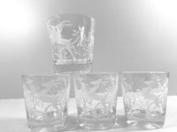 Load image into Gallery viewer, Federal Glass Mid-Century Art Deco White Gazelle Whiskey Glasses (Set of 4)
