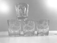 Load image into Gallery viewer, Federal Glass Mid-Century Art Deco White Gazelle Whiskey Glasses (Set of 4)
