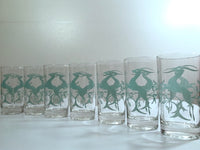 Load image into Gallery viewer, Federal Glass Mid-Century Art Deco Green Gazelle Glasses (Set of 7)
