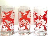 Load image into Gallery viewer, Federal Glass Mid-Century Art Deco Red Gazelle Glasses (Set of 5)
