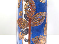 Load image into Gallery viewer, Culver Signed Mid-Century Blue and Gold Leaf Double Sided Pitcher
