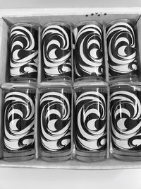 Load image into Gallery viewer, Libbey Partytime Mid-Century Black and White Atomic Swirl Glasses (Set of 8)
