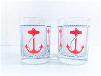 Load image into Gallery viewer, Culver Signed Mid-Century Anchors Away Double Old Fashion Glasses (Set of 2)
