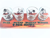 Load image into Gallery viewer, Vintage Bee Happy Shot Glass Set
