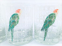 Load image into Gallery viewer, Cera Signed Mid-Century Caged Parrot Double Old Fashion Glasses (Set of 4)
