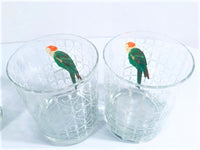 Load image into Gallery viewer, Cera Signed Mid-Century Caged Parrot Double Old Fashion Glasses (Set of 4)
