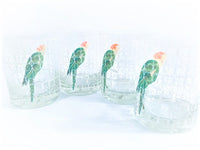 Load image into Gallery viewer, Cera Signed Mid-Century Caged Parrot Double Old Fashion Glasses (Set of 4)
