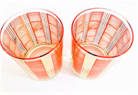 Load image into Gallery viewer, Georges Briard Signed Gold and Orange Abstract Double Old Fashion Glasses (Set of 2)
