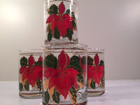 Load image into Gallery viewer, Culver Signed Mid-Century Poinsettia Double Old Fashion Glasses (Set of 4)
