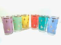 Load image into Gallery viewer, Bartlett Collins Mid-Century Atomic North Star Glasses (Set of 6)
