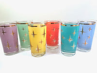 Load image into Gallery viewer, Bartlett Collins Mid-Century Atomic North Star Glasses (Set of 6)
