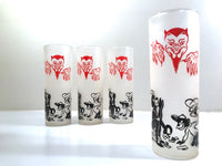 Load image into Gallery viewer, Federal Glass Black Americana Ol&#39; Man Debil Tall Collins Glasses (Set of 4)
