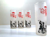 Load image into Gallery viewer, Federal Glass Black Americana Ol&#39; Man Debil Tall Collins Glasses (Set of 4)
