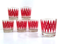 Load image into Gallery viewer, Mid-Century Red Starburst Glasses (Set of 6)
