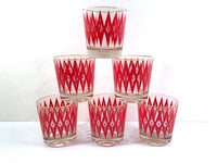 Load image into Gallery viewer, Mid-Century Red Starburst Glasses (Set of 6)
