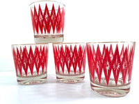 Load image into Gallery viewer, Mid-Century Red Starburst Glasses (Set of 4)
