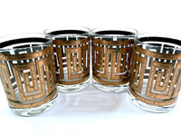 Load image into Gallery viewer, Culver Mid-Century 22-Karat Gold Greek Key Double Old Fashion Glasses (Set of 4)
