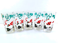 Load image into Gallery viewer, Dominion Glass Mid-Century Tri-Color Boomerang Glasses (Set of 5)
