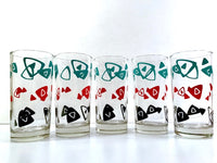 Load image into Gallery viewer, Dominion Glass Mid-Century Tri-Color Boomerang Glasses (Set of 5)
