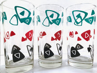 Load image into Gallery viewer, Dominion Glass Mid-Century Tri-Color Boomerang Glasses (Set of 5)
