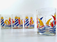 Load image into Gallery viewer, Culver Signed Mid-Century Sailboat and Lighthouse Double Old Fashion Glasses (Set of 4)
