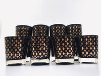 Load image into Gallery viewer, Georges Briard Signed Mid-Century Black and 22-Karat Gold 8-Piece Cocktail Set
