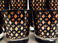 Load image into Gallery viewer, Georges Briard Signed Mid-Century Black and 22-Karat Gold 8-Piece Cocktail Set
