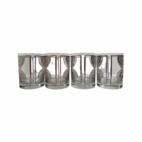 Load image into Gallery viewer, Georges Briard Signed Mid-Century Silver Abstract Double Old Fashion Glasses (Set of 4)
