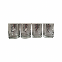 Load image into Gallery viewer, Georges Briard Signed Mid-Century Silver Abstract Double Old Fashion Glasses (Set of 4)
