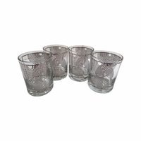 Load image into Gallery viewer, Georges Briard Signed Mid-Century Silver Abstract Double Old Fashion Glasses (Set of 4)
