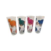 Load image into Gallery viewer, Russel Wright Mid-Century Green, Orange, Pink, Blue &amp; 22-Karat Gold Eclipse Tall Collins Glasses (Set of 4)
